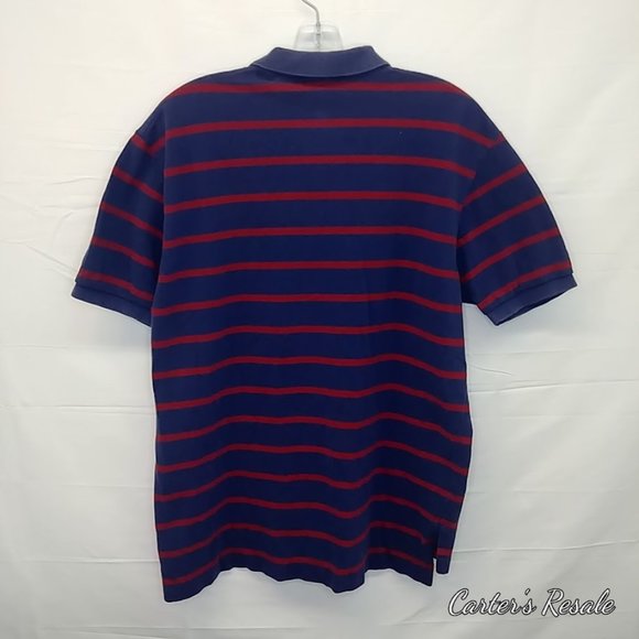 Mens Red Stripped Polo - Picture 3 of 7